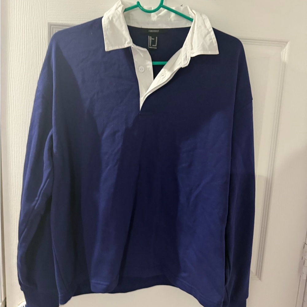 Forever 21 Navy and White Long Sleeve Tee